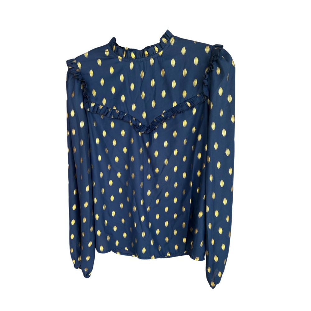 Gold Leaf Mock Neck Blouse